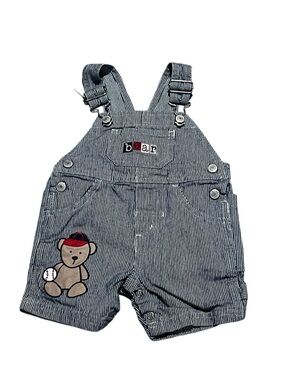 Vintage Carter’s Railroad Stripe Denim Baseball Shortalls